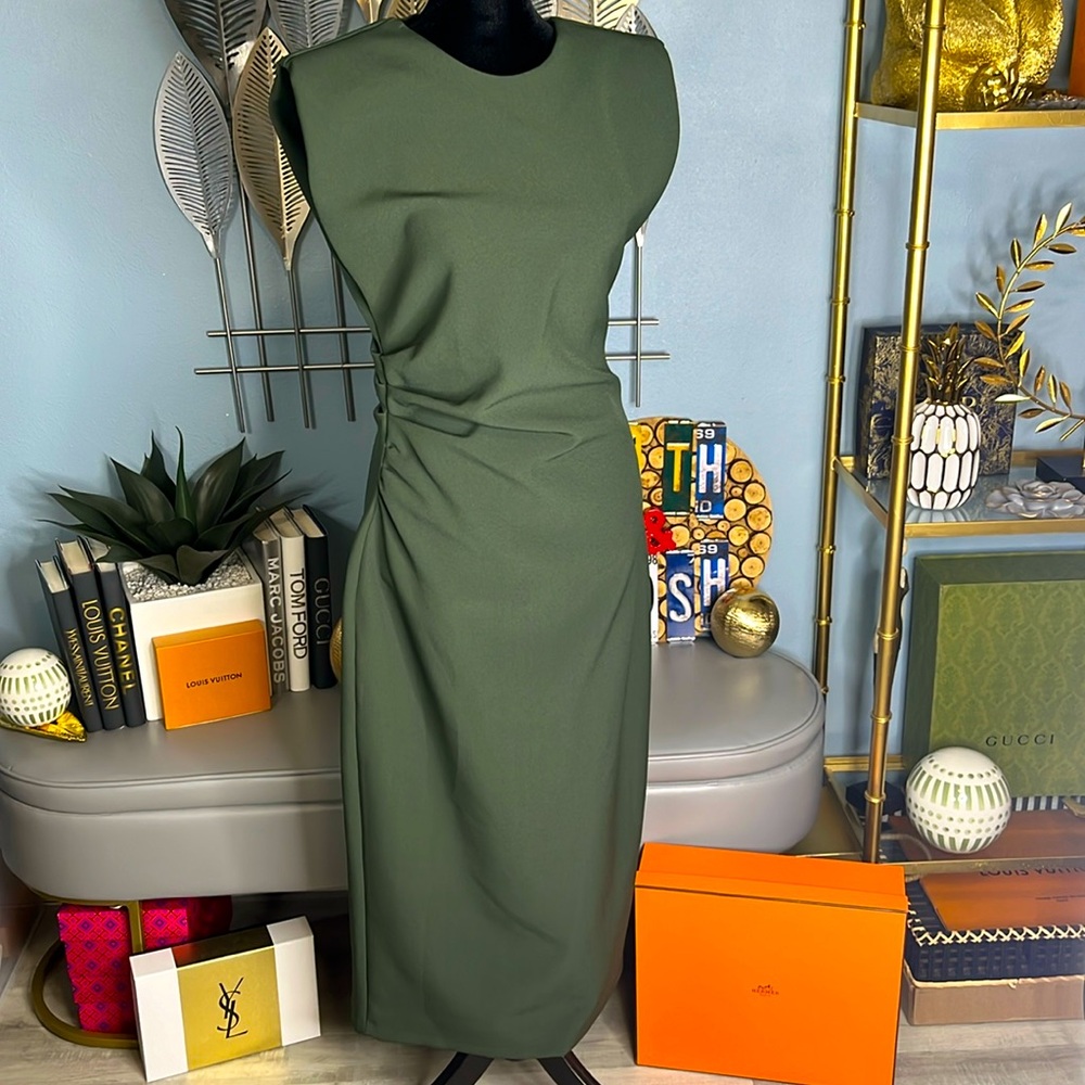 ZARA Draped Midi Dress